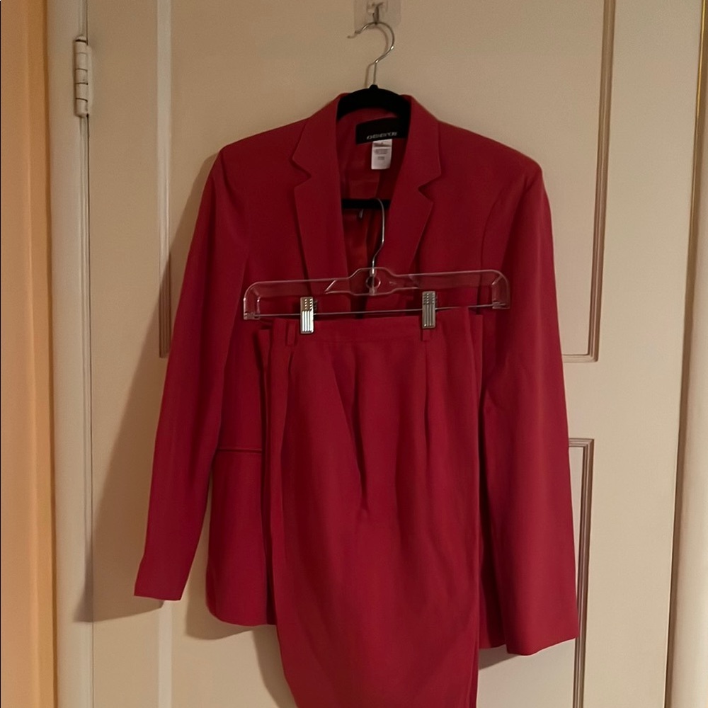 Red Blazer and Trouser Set - Jones New York
